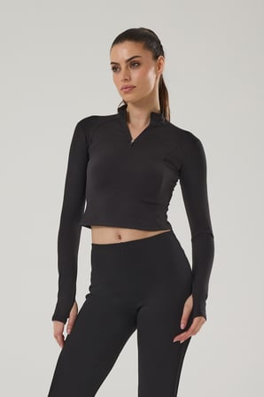 EXUMA KADIN UZUN KOLLU CROP SPOR ÜST 4018-E