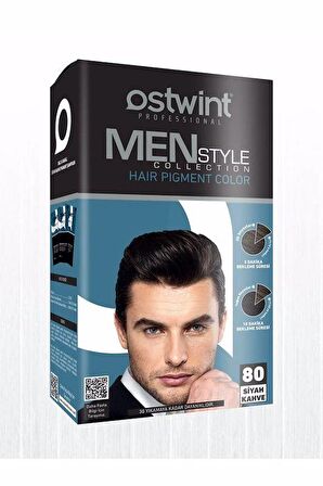 Ostwint Men Pigment Color Beyazlık Giderici Şampuan Boya - 80 Kahve Siyah