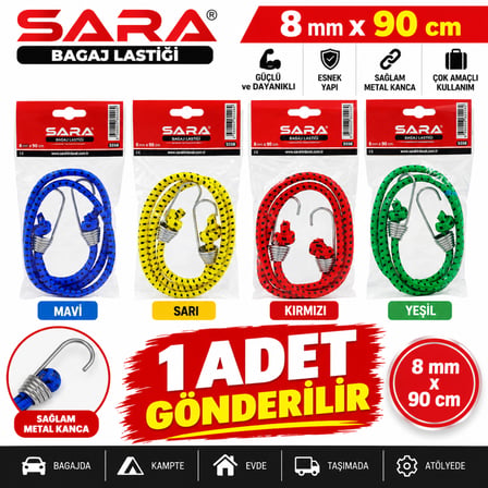 Bagaj Lastiği 8 Mm x 90 Cm Ürün Kodu : S558 1 Adet Gönderilir