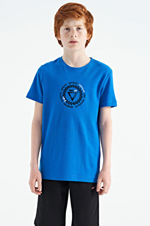 Saks Nakış İşleme Detaylı O Yaka Standart Kalıp Erkek Çocuk T-Shirt - 11115 | 5-6 Yaş