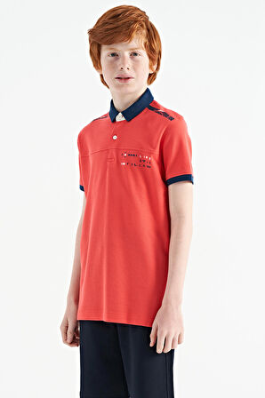 Coral Baskı Detaylı Standart Kalıp Polo Yaka Erkek Çocuk T-Shirt - 11140 | 12-13 Yaş