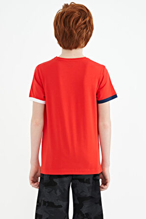 Fiesta Yazı Baskılı Standart Kalıp O Yaka Erkek  Çocuk T-Shirt - 11105 | 12-13 Yaş