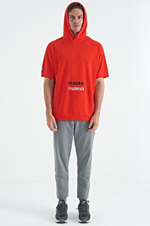 Fiesta Kanguru Cepli Yazı Nakışlı Kapüşonlu Erkek T-Shirt - 88195
