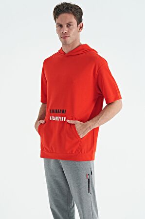 Fiesta Kanguru Cepli Yazı Nakışlı Kapüşonlu Erkek T-Shirt - 88195