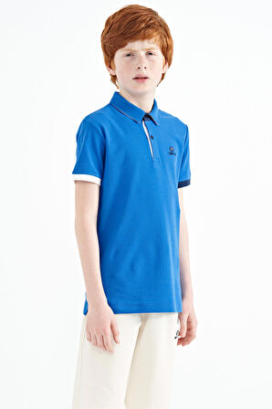 Saks Logo Nakışlı Standart Kalıp Polo Yaka Erkek Çocuk T-Shirt - 11083 | 3-4 Yaş