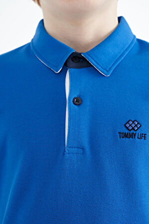 Saks Logo Nakışlı Standart Kalıp Polo Yaka Erkek Çocuk T-Shirt - 11083 | 3-4 Yaş
