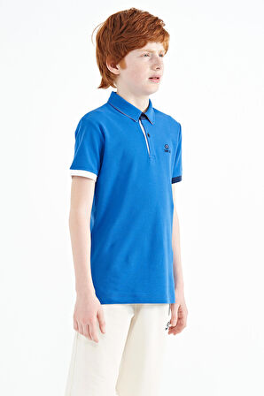 Saks Logo Nakışlı Standart Kalıp Polo Yaka Erkek Çocuk T-Shirt - 11083 | 3-4 Yaş
