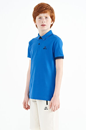 Saks Logo Nakışlı Standart Kalıp Polo Yaka Erkek Çocuk T-Shirt - 11083 | 3-4 Yaş