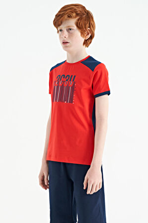 Fiesta Baskı Detaylı O Yaka Standart Kalıp Erkek Çocuk T-Shirt - 11157 | 12-13 Yaş