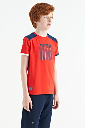 Fiesta Baskı Detaylı O Yaka Standart Kalıp Erkek Çocuk T-Shirt - 11157 | 12-13 Yaş