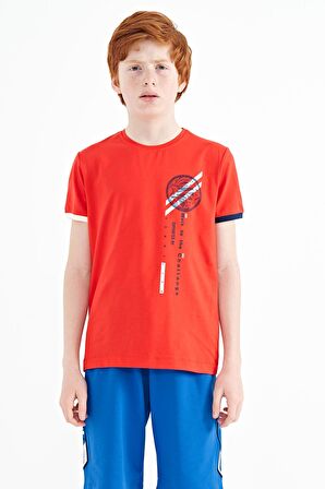Fiesta Baskı Detaylı O Yaka Standart Kalıp Erkek Çocuk T-Shirt - 11131 | 14-15 Yaş