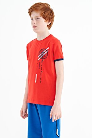 Fiesta Baskı Detaylı O Yaka Standart Kalıp Erkek Çocuk T-Shirt - 11131 | 14-15 Yaş