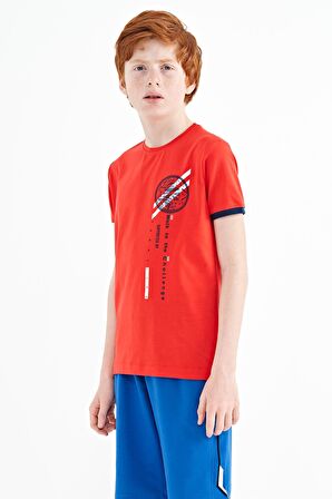 Fiesta Baskı Detaylı O Yaka Standart Kalıp Erkek Çocuk T-Shirt - 11131 | 14-15 Yaş