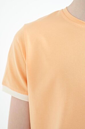 Kavun Içi Baskı Detaylı O Yaka Standart Kalıp Erkek Çocuk T-Shirt - 11131