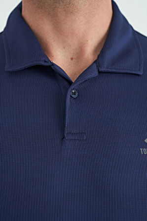 İndigo Logo Baskılı Standart Kalıp Polo Yaka Aktif Spor Erkek T-Shirt - 88252