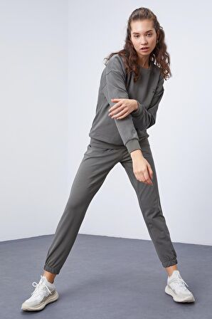 Çağla O Yaka Oversize Lastik Paça Kadın Eşofman Takımı - 95287 | S