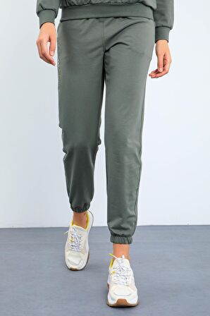 Çağla Kapüşonlu Kanguru Cep Oversize Lastik Paça Kadın Eşofman Takımı - 95288 | M