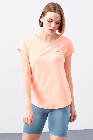 Mercan Sırt Pencereli Kısa Kol Standart Kalıp O Yaka Kadın T-Shirt - 97101 | L