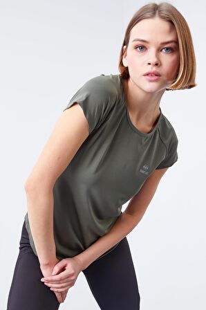 Çağla Sırt Pencereli Kısa Kol Standart Kalıp O Yaka Kadın T-Shirt - 97101 | M
