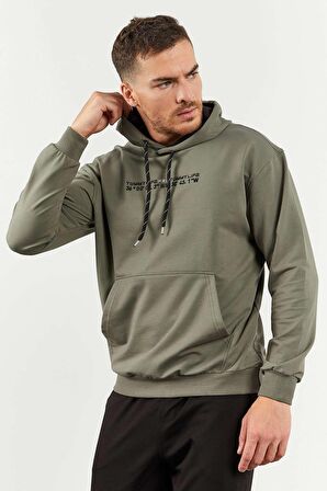 Çağla - Siyah Kapüşonlu Kanguru Cep Lastik Paça Erkek Oversize Eşofman Takımı - 85117 | XL
