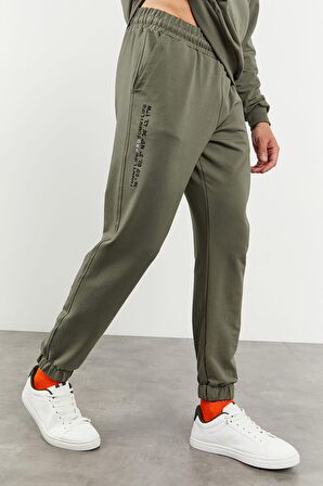 Çağla Kapüşonlu Kanguru Cep Lastik Paça Erkek Oversize Eşofman Takımı - 85117 | M