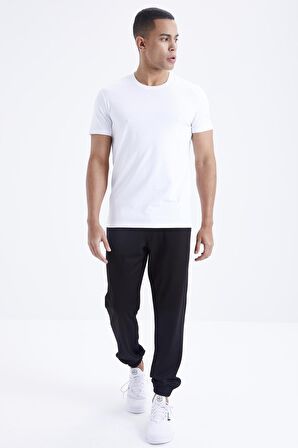 Beyaz Basic Kısa Kol Standart Kalıp O Yaka Erkek T-Shirt - 87911 | M