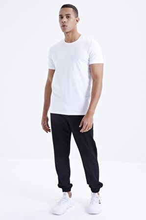 Beyaz Basic Kısa Kol Standart Kalıp O Yaka Erkek T-Shirt - 87911 | S