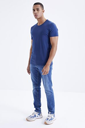 İndigo Basic Kısa Kol Standart Kalıp O Yaka Erkek T-Shirt - 87911 | XXL