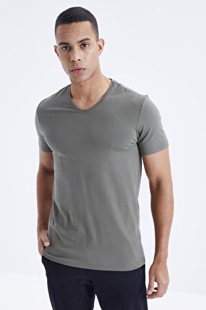 Çağla Basic Kısa Kol Standart Kalıp V Yaka Erkek T-Shirt - 87912 | L