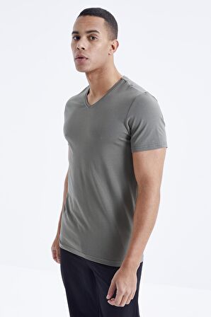 Çağla Basic Kısa Kol Standart Kalıp V Yaka Erkek T-Shirt - 87912 | L