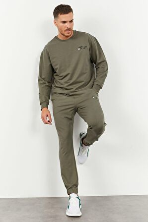 Çağla Casual O Yaka Lastik Paça Erkek Oversize Eşofman Takımı - 85120 | L