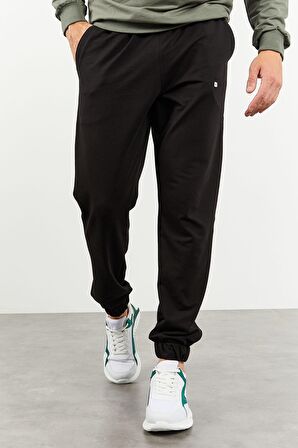 Çağla - Siyah Casual O Yaka Lastik Paça Erkek Oversize Eşofman Takımı - 85120 | S