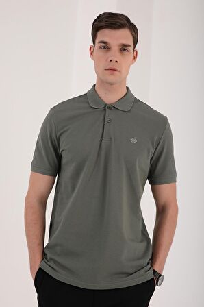 Çağla Basic Logolu Standart Kalıp Triko Polo Yaka Erkek T-Shirt - 87748 | XL