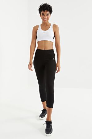 Beyaz Çapraz Sırt Detaylı Slim Fit U Yaka Pedli Kadın Spor Büstiyer - 97121 | M