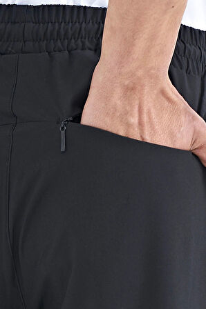 TOMMY LIFE Siyah Erkek Basic Cepli Bağcıklı Rahat Form Lastik Paça Eşofman Altı - 84826