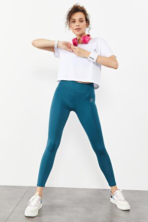 Zümrüt Yüksek Bel Streç Slim Fit Dar Paça Kadın Tayt - 94545 | XL