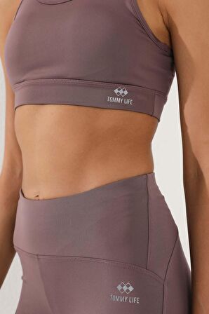 Tommy Life Gül Kurusu Sırt Detaylı Dar Kalıp U Yaka Kadın Spor Büstiyer - 97120 | XL