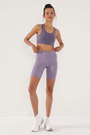 Tommy Life Eflatun Sırt Detaylı Dar Kalıp U Yaka Kadın Spor Büstiyer - 97120 | XL