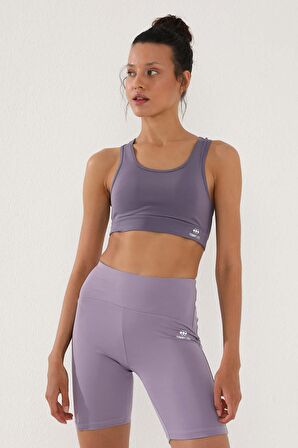 Tommy Life Eflatun Sırt Detaylı Dar Kalıp U Yaka Kadın Spor Büstiyer - 97120 | XL