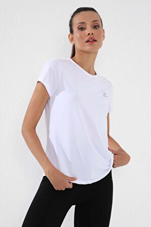 Beyaz Basic Kısa Kol Standart Kalıp O Yaka Kadın T-Shirt - 97144 | S