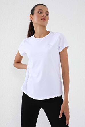 Beyaz Basic Kısa Kol Standart Kalıp O Yaka Kadın T-Shirt - 97144 | S