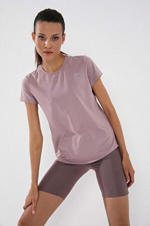 Gül Kurusu Basic Kısa Kol Standart Kalıp O Yaka Kadın T-Shirt - 97144 | XL