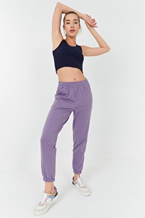 Tommy Life İndigo Basic Sıfır Kol Dar Kalıp U Yaka Kadın Crop Top - 97160 | L