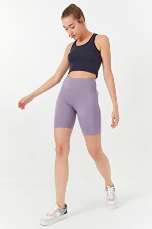 Tommy Life Antrasit Basic Sıfır Kol Dar Kalıp U Yaka Kadın Crop Top - 97162 | S