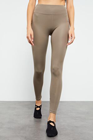 Camel Yüksek Bel Streç Slim Fit Dar Paça Kadın Tayt - 94545 | L