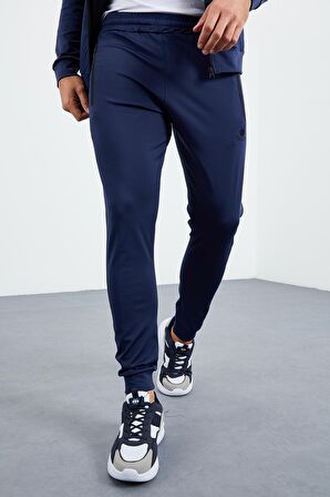 İndigo Dik Yaka Fermuarlı Standart Kalıp Manşetli Erkek Eşofman Takım - 85160 | S