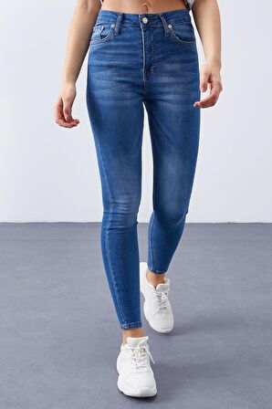 Açık Mavi Yüksek Bel Dar Kalıp Kadın Skinny Jean  - 94613 | 27