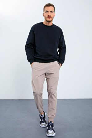 Lacivert Basic O Yaka Rahat Form Erkek Sweatshirt - 88053 | L
