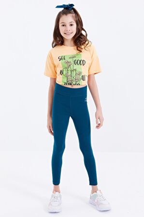 Zümrüt Yüksek Bel Dar Paça Kız Çocuk Tayt  - 75047 | 9-10 Yaş