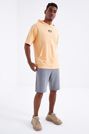 Gri Melanj Bağcıklı Standart Kalıp Basic Erkek Şort - 81212 | XL